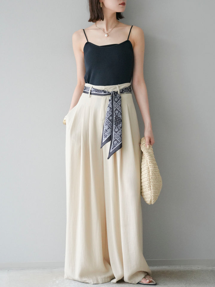 [予約]レーヨンニットキャミソール/チャコール