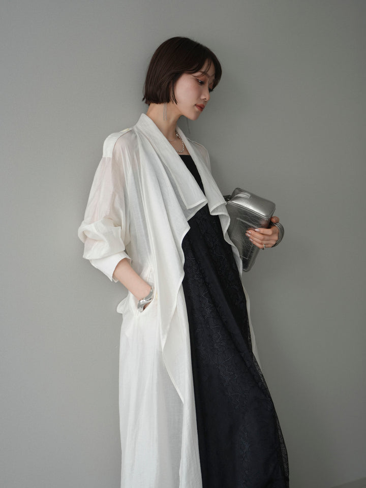 [予約]サテンレースレイヤードキャミワンピース/black