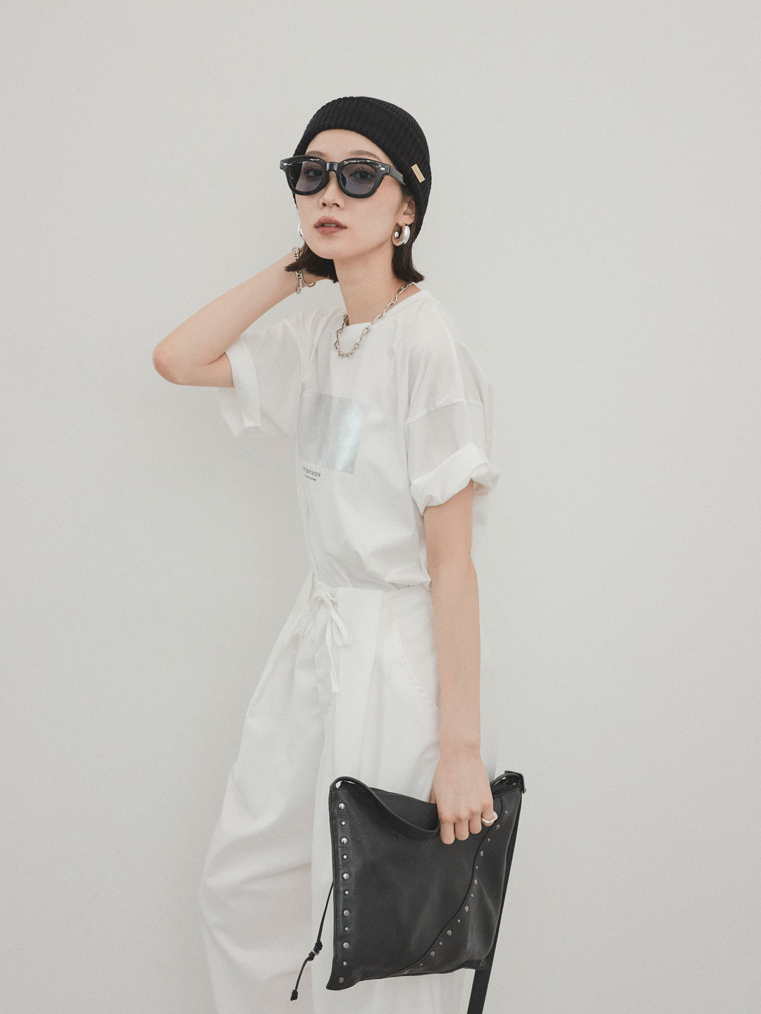 [予約]箔プリントドライタッチコットンTEE /オフ