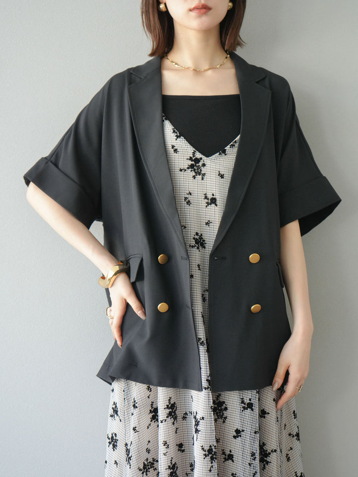 [予約]フロッキーチュールレイヤードベロアキャミワンピース/ベージュ