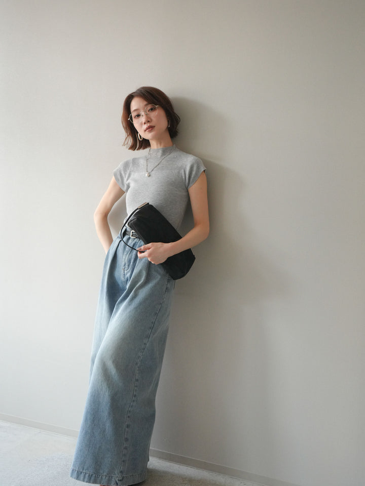 [SET]ビジューシアーフレンチニット+選べるアクセセット(2set)