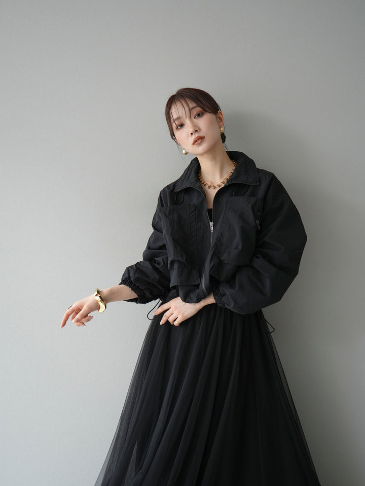 [予約]ポケットデザインショートブルゾン/ブラウン