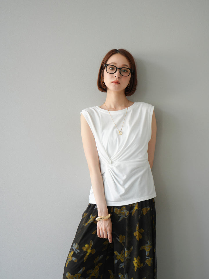 [予約]フロントツイストノースリーカットソー/オフ