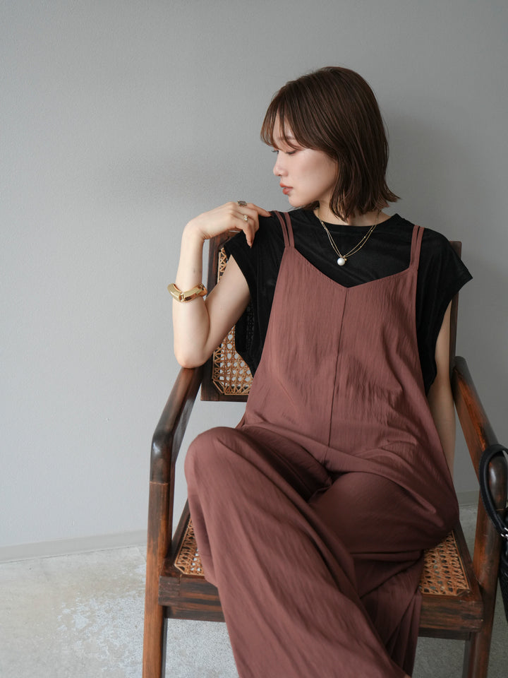 [予約]シアーフロッキーベロアルーズノースリーブTシャツ/ブラック