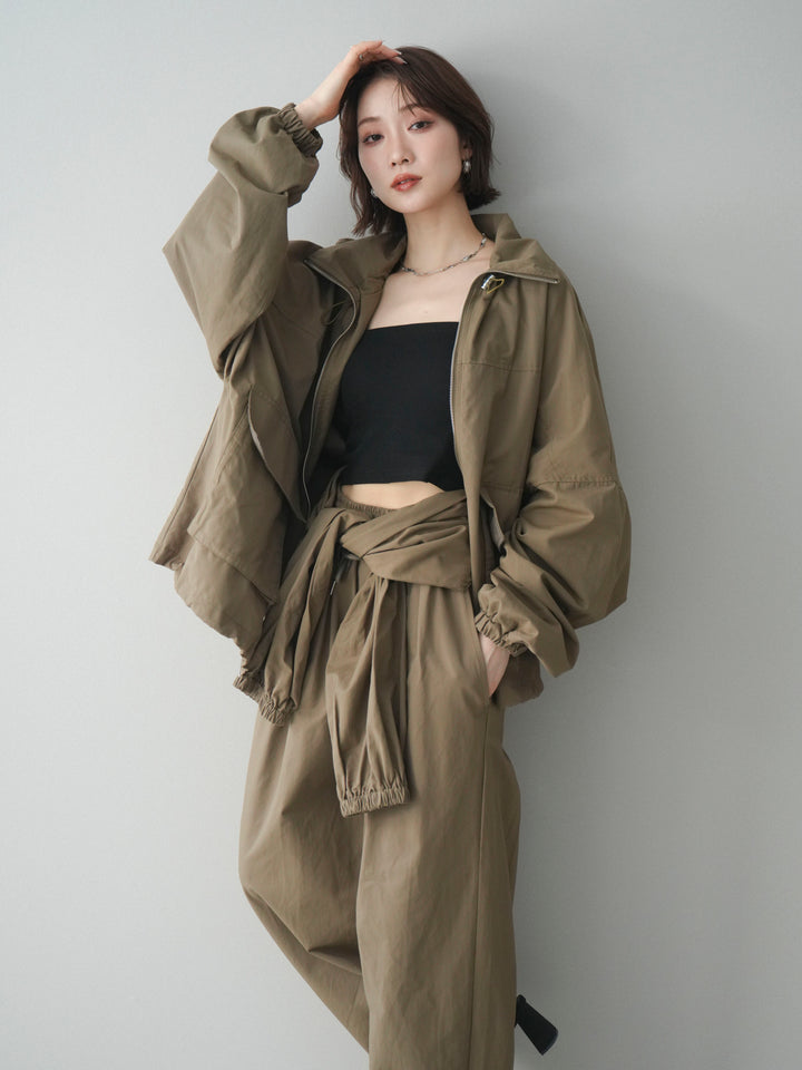 [予約]ビッグポケットコットンナイロンジップブルゾン/brown