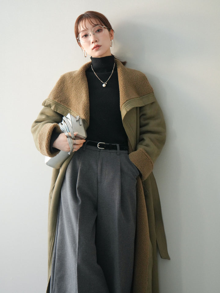 [予約]BIGカラームートンコート/khaki