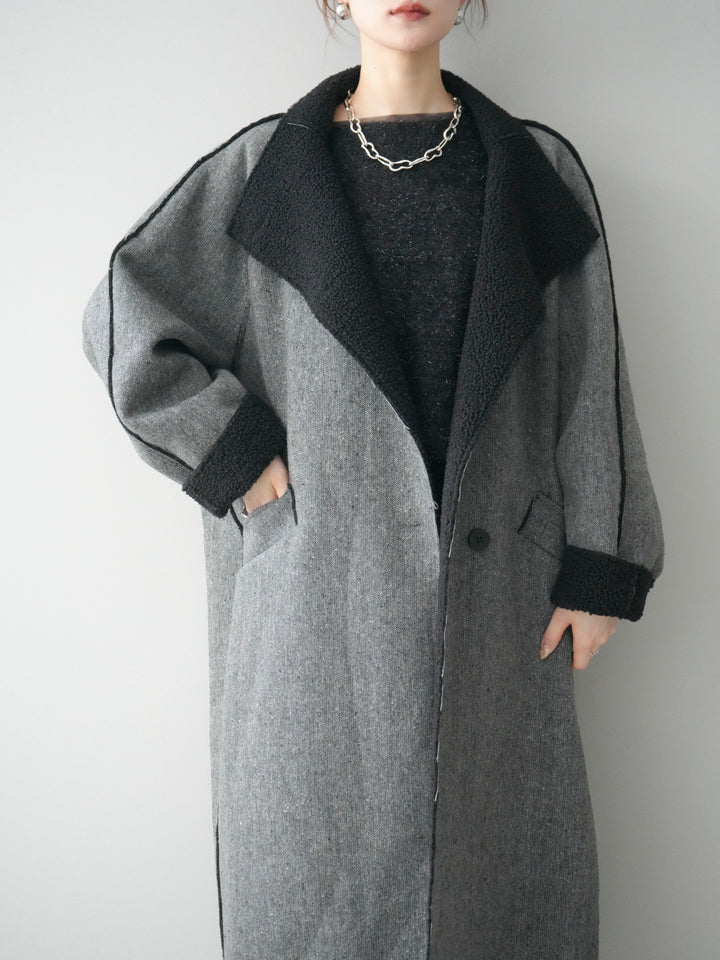 [予約]アウトシーム裏ボアコート/gray