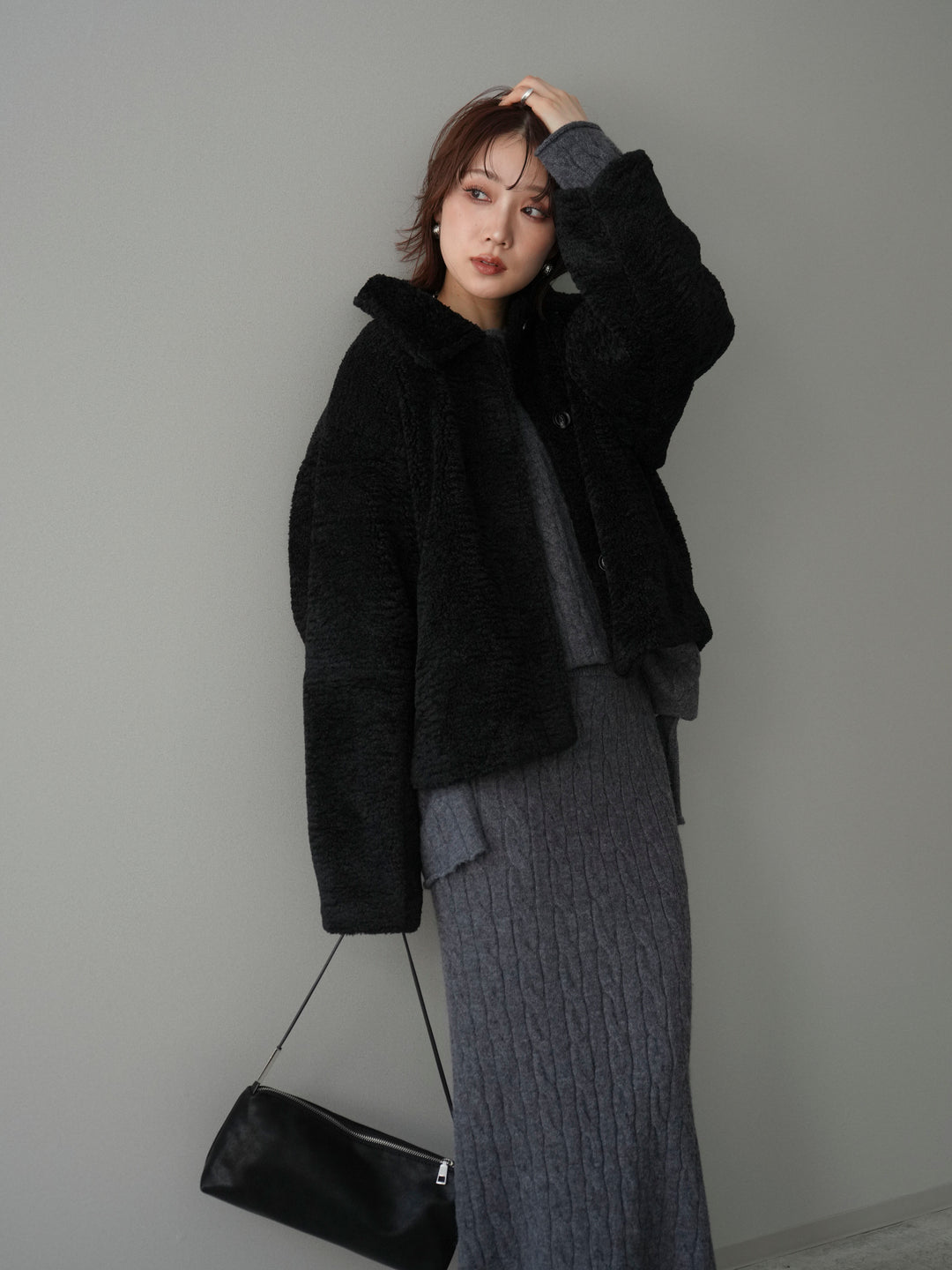 [SET]エコファーステンカラージャケット+選べるアクセセット(2set)