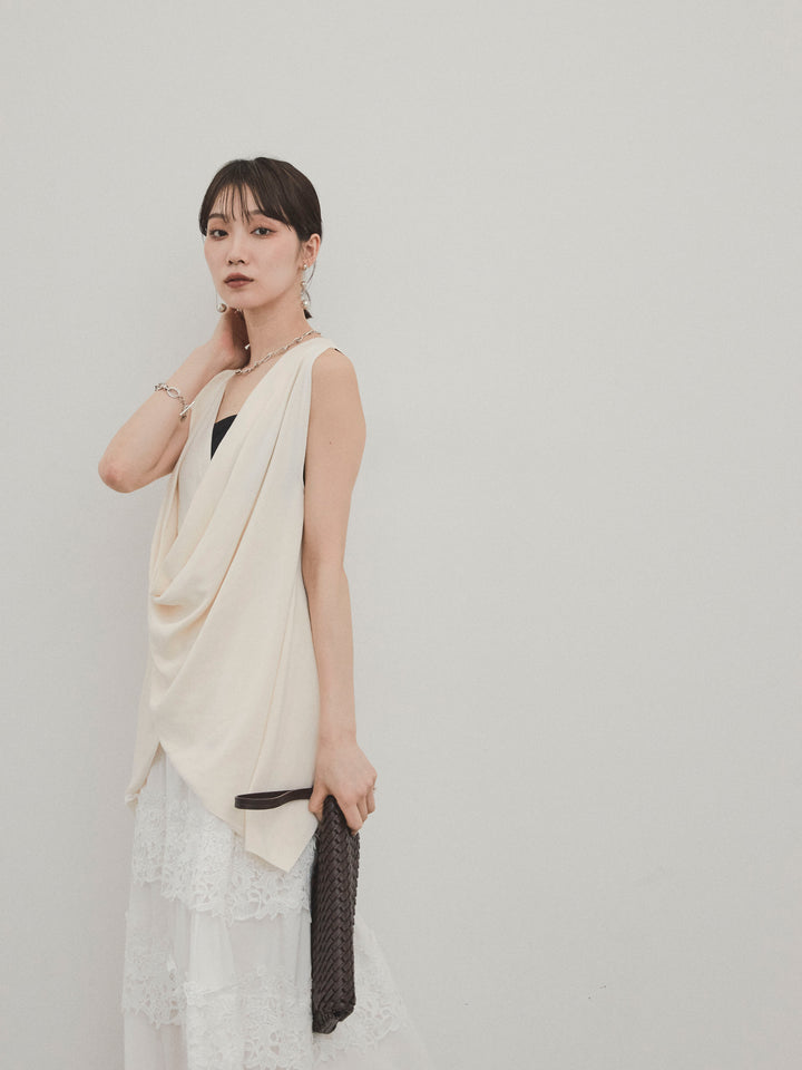 [予約]ドライタッチドレープニットプルオーバー/アイボリー