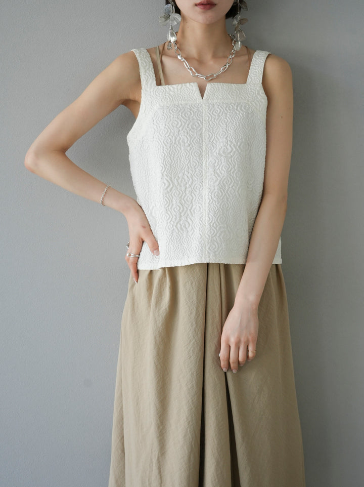 [Pre-order] Puffy Jacquard Bustier Cami Top/Ivory