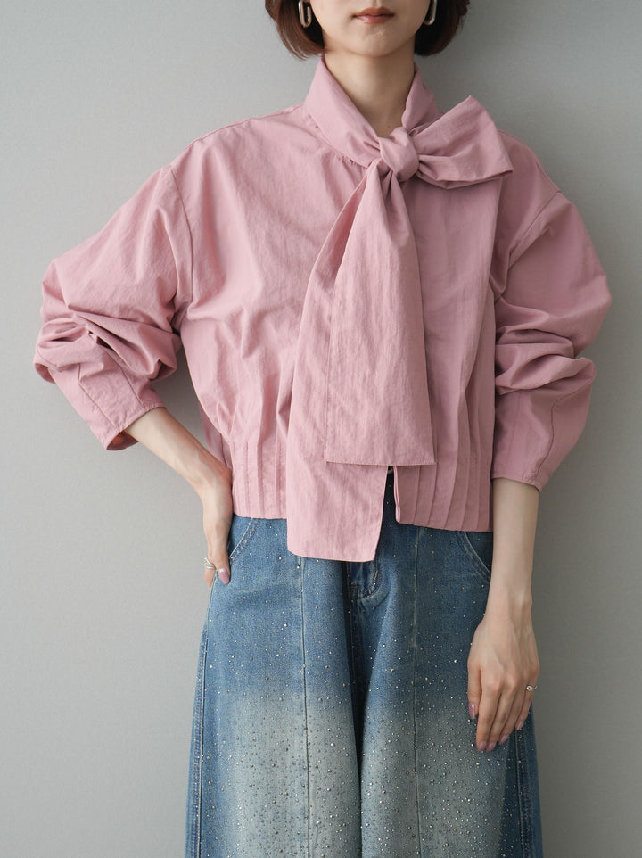 [SET]ボウタイ裾プリーツライトジャケット+ボウタイ裾プリーツライトジャケット(2set)