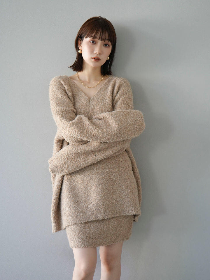 [SET] 橢圓針織衫 & 迷你裙 SET UP