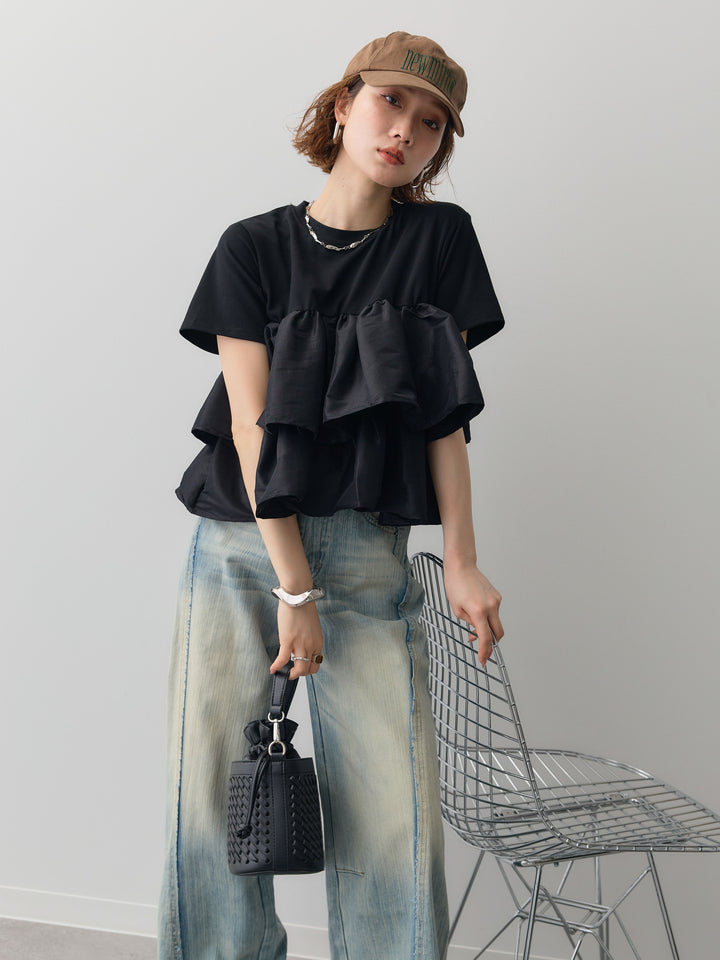 [SET]フリルティアードTEE+選べるアクセセット(2set)