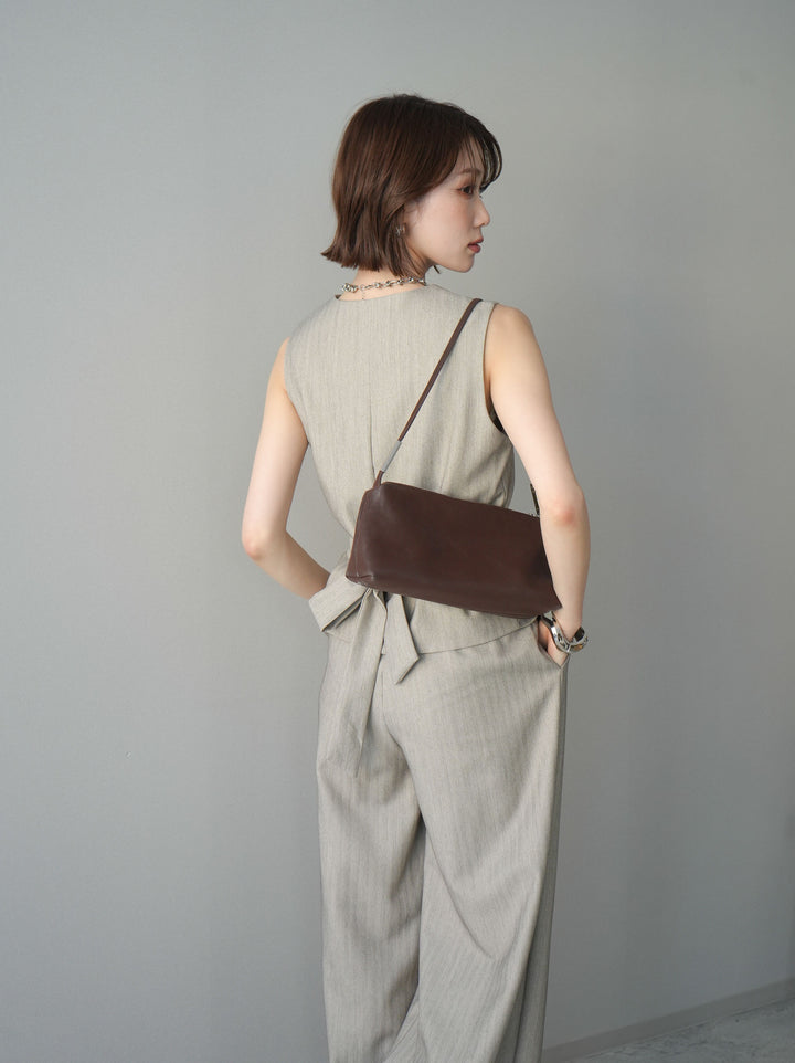 [予約]サイド切替ヘリンボーンベスト/beige