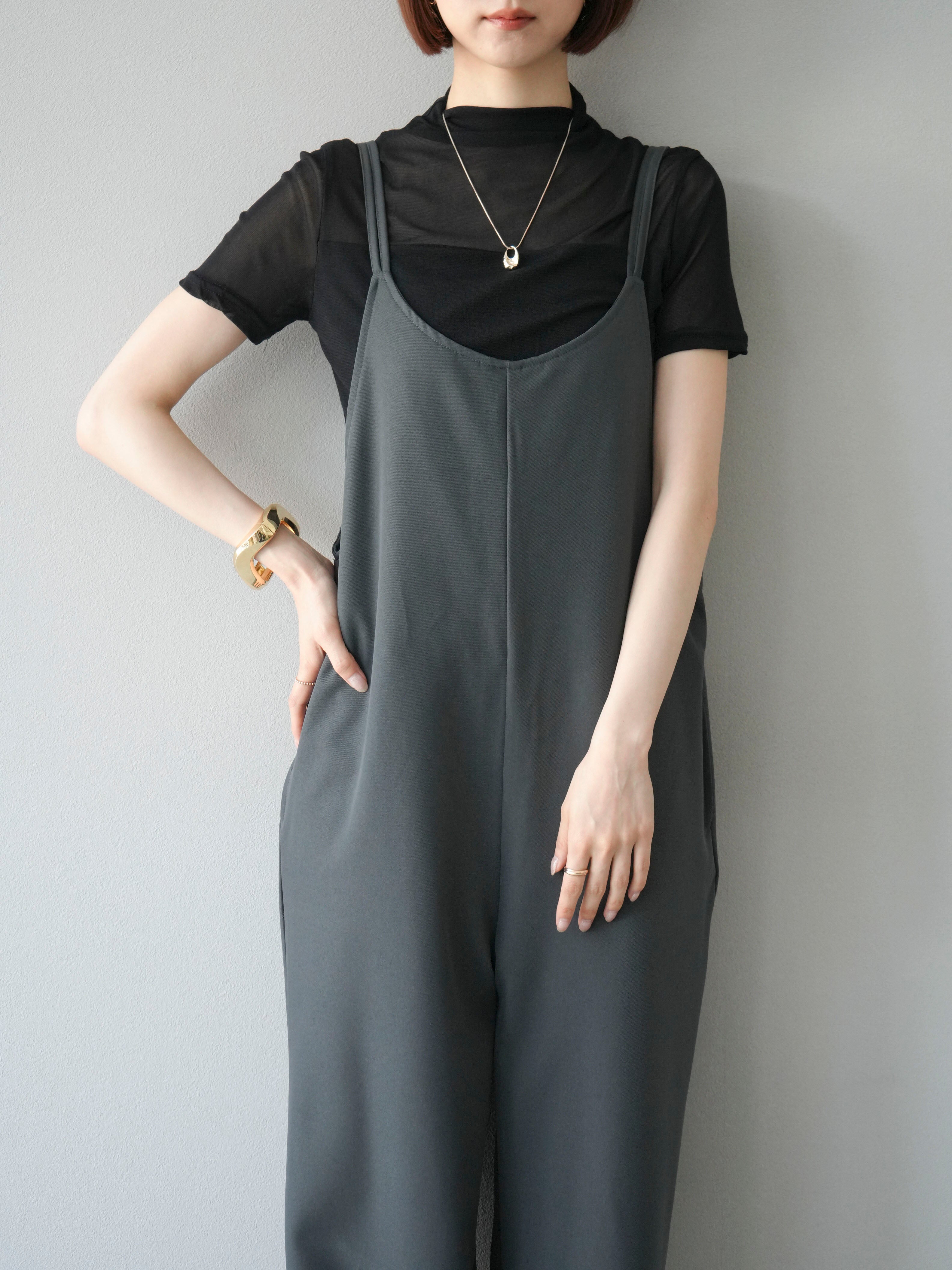 予約]バックデザインダブルストラップオールインワン/チャコール – Lumier