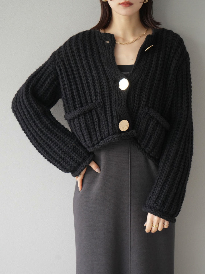 [預訂] 方領針織洋裝/炭灰