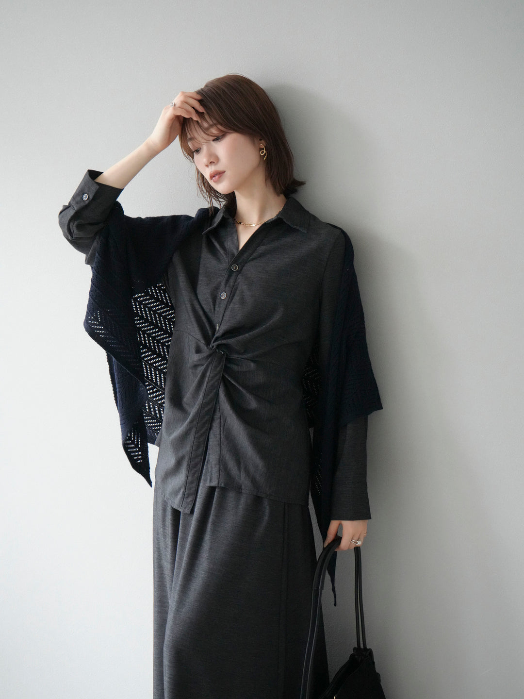 [SET]ツイストデザインシャツ＆スカートSET UP