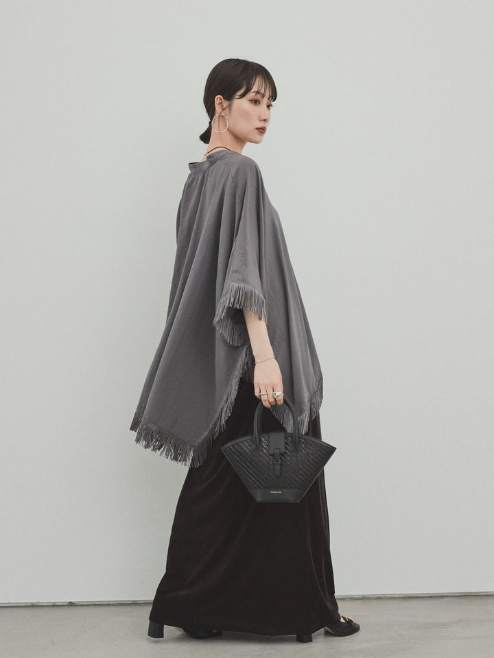 [預訂] 天鵝絨 Anarow 半身裙/炭灰色