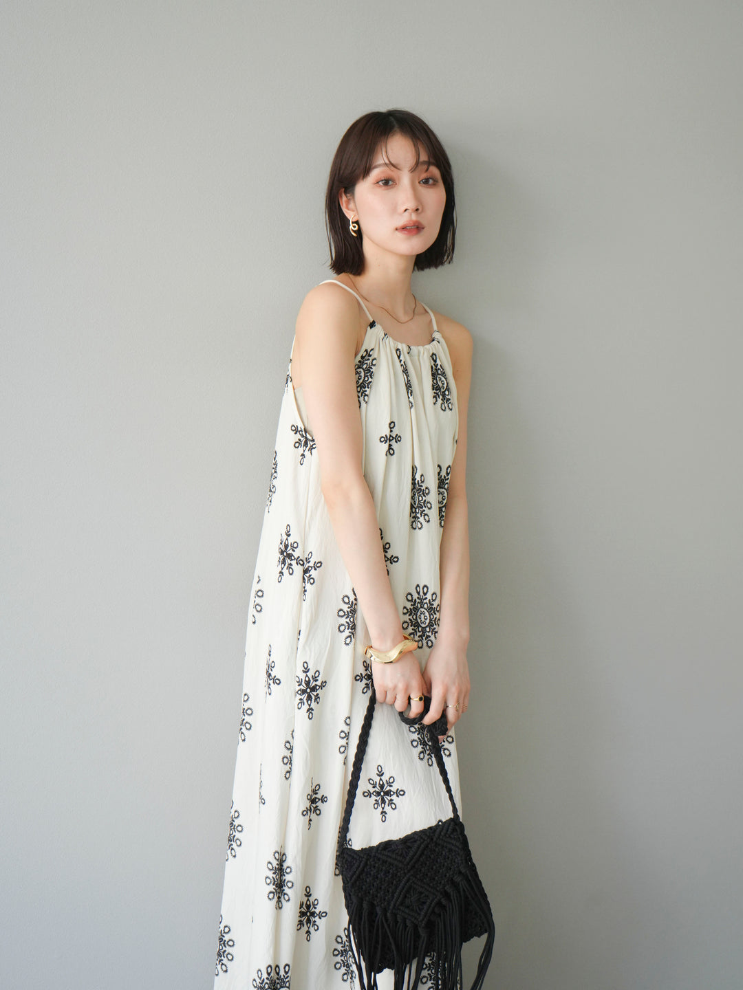 【預購】民族風吊帶洋裝/象牙白