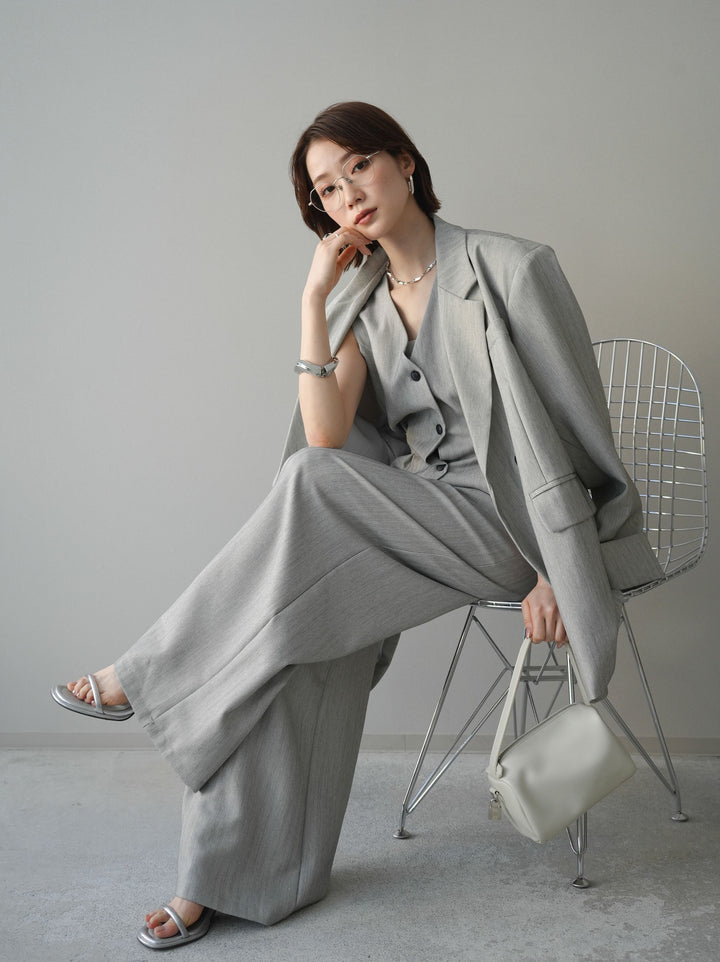 [予約]ダブルボタンヘリンボーンジャケット/lightgray