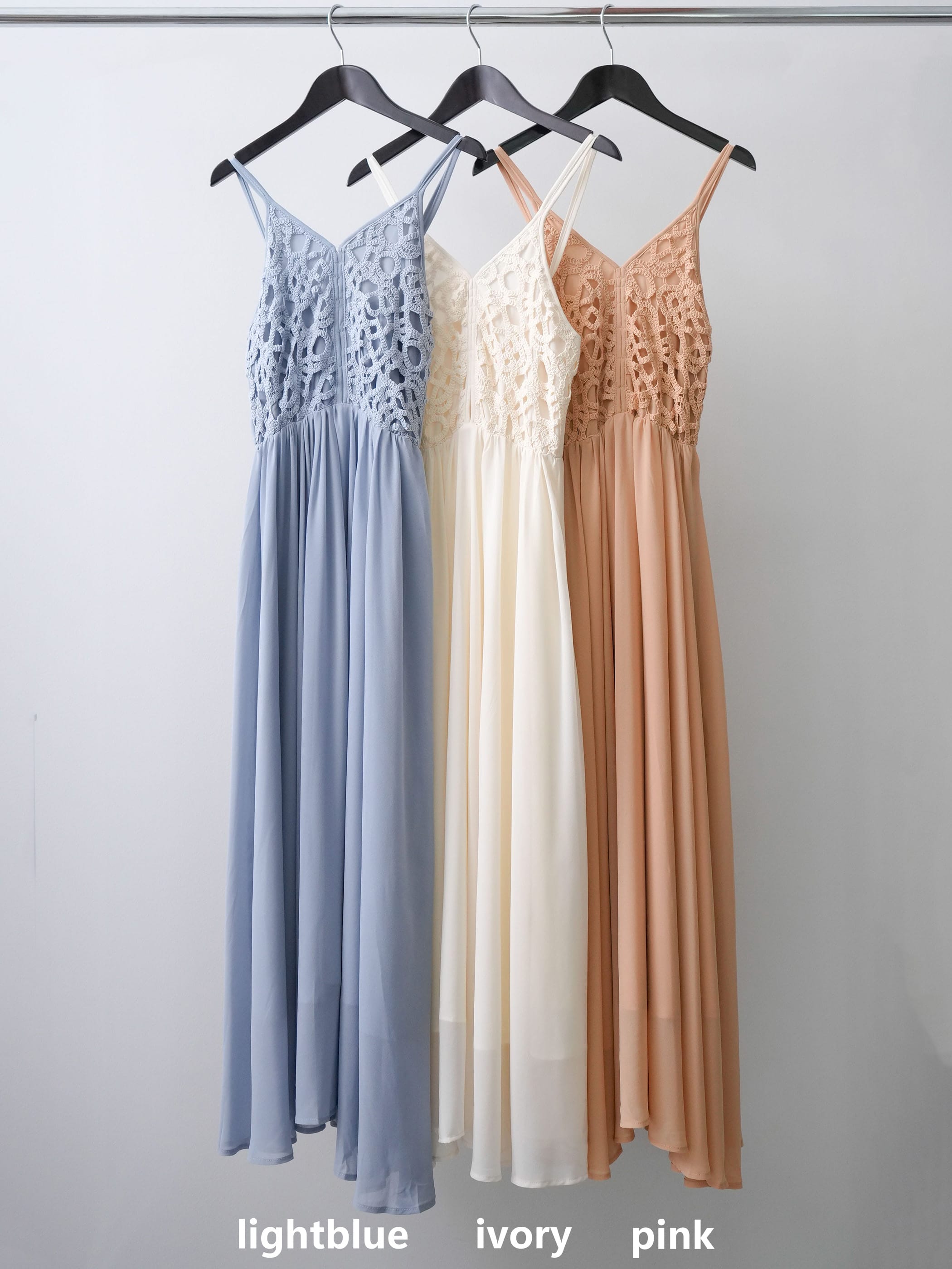 SET]クロシェシフォンキャミワンピース+クロシェシフォンキャミ