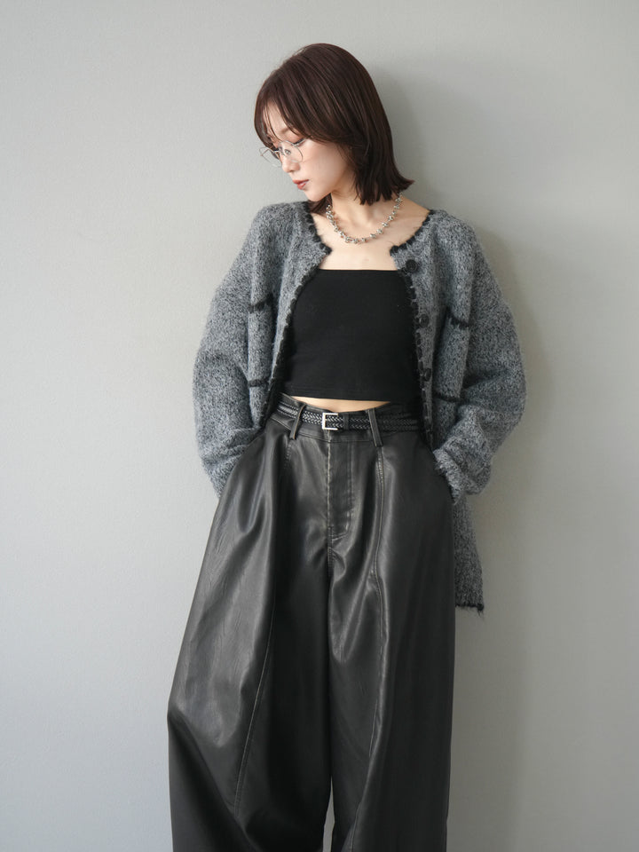 [予約]ハンドステッチニットカーディガン/darkgray