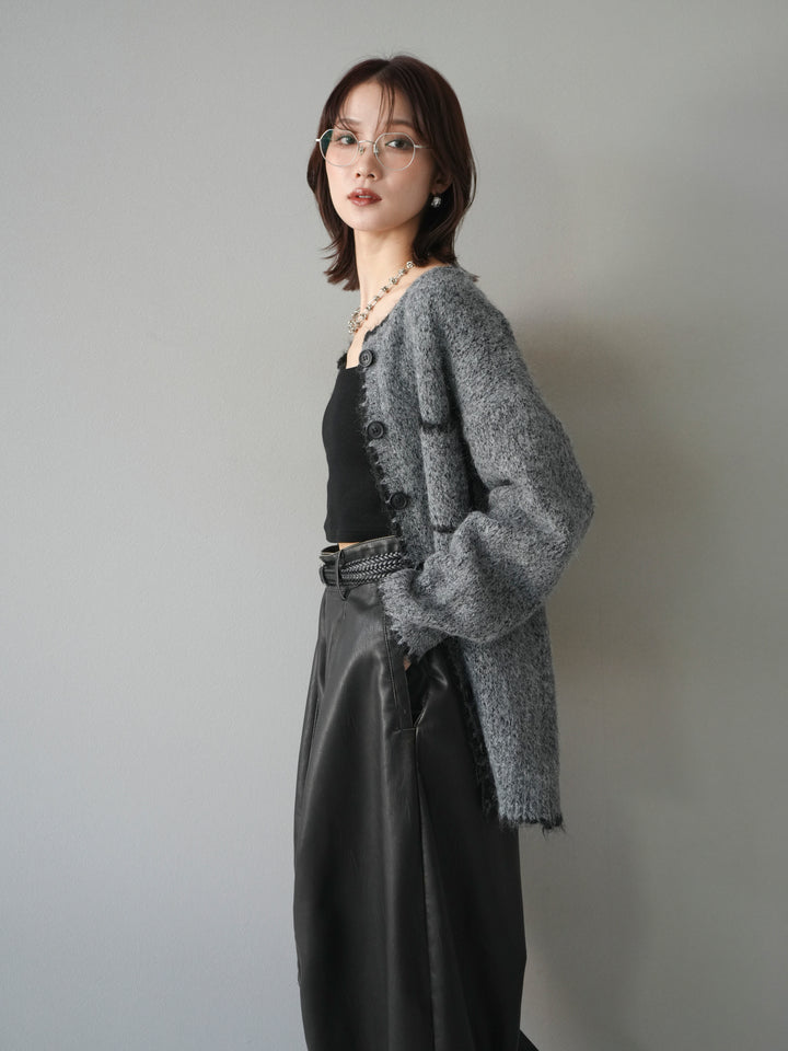 [予約]ハンドステッチニットカーディガン/darkgray
