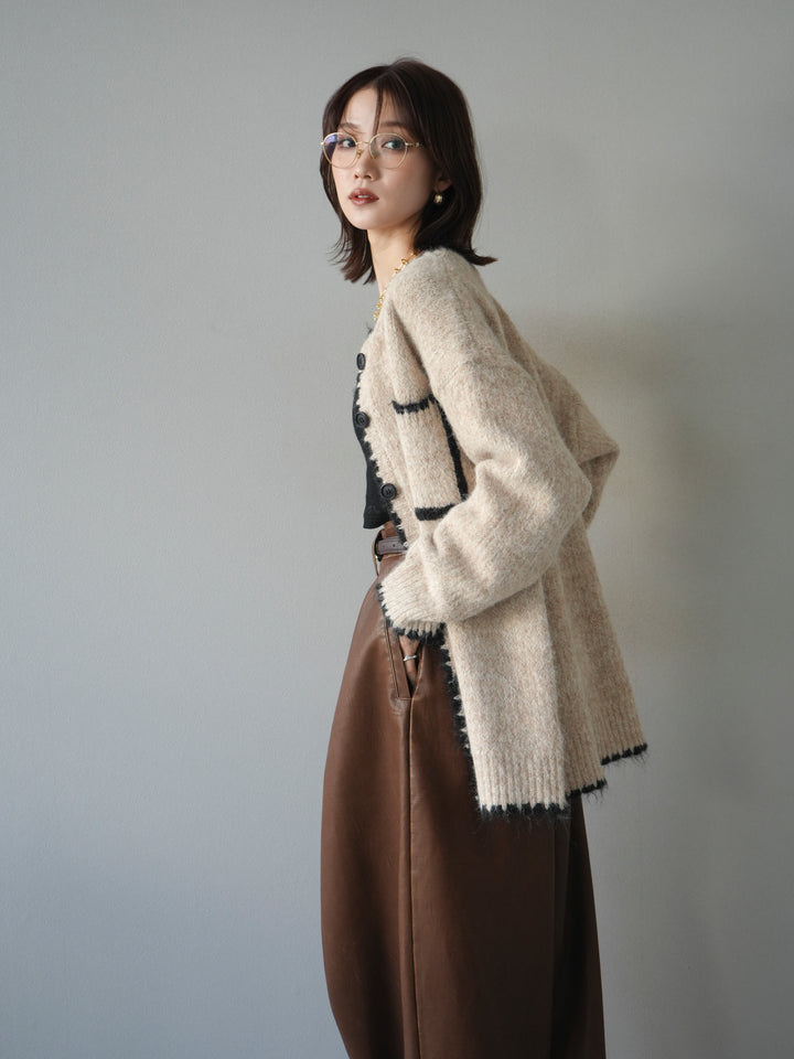[予約]ハンドステッチニットカーディガン/beige