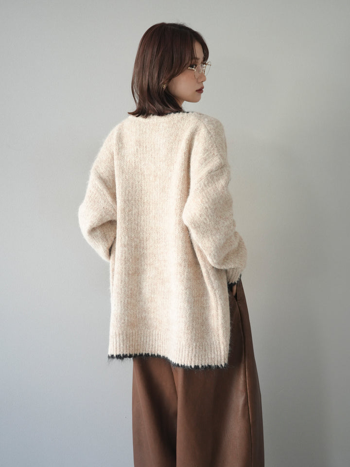 [予約]ハンドステッチニットカーディガン/beige