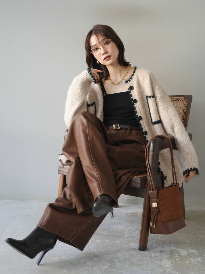 [予約]ハンドステッチニットカーディガン/beige