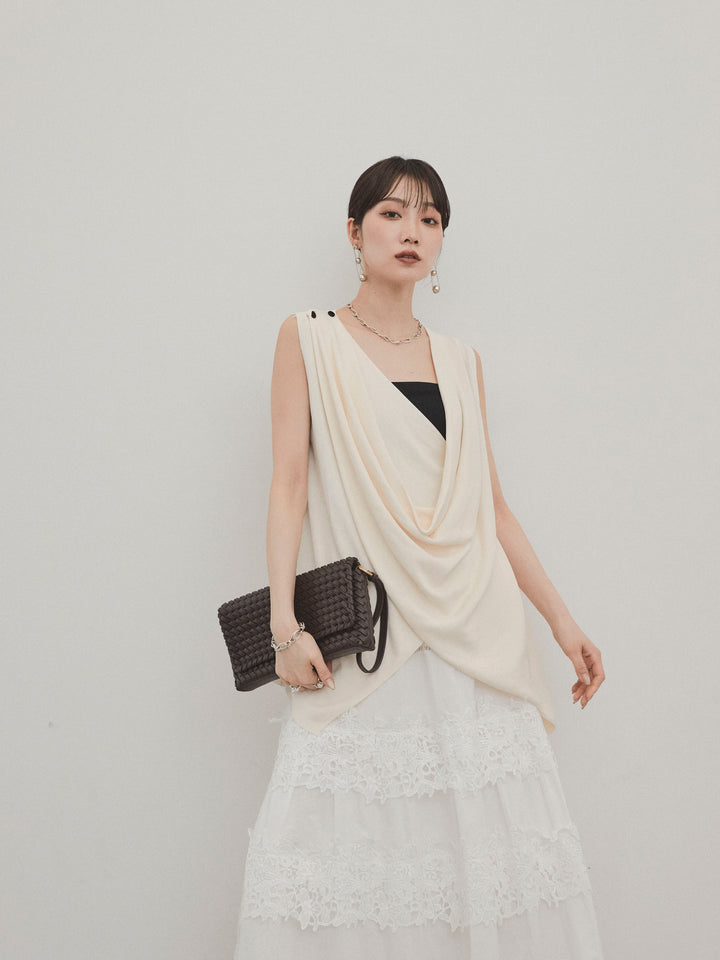 [予約]ドライタッチドレープニットプルオーバー/アイボリー