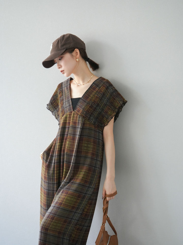 [SET]シアーチェックシャーリングサロペット+シアーチェックシャーリングサロペット(2set)