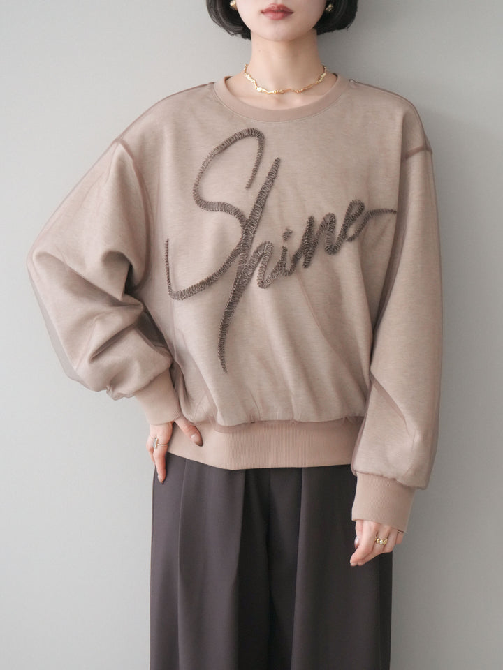 [SET]チュールレイヤードロゴスエットプルオーバー+選べるアクセセット(2set)