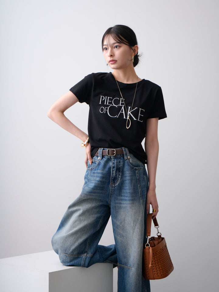 【套裝】刺繡Logo T卹 + 3D立體牛仔褲（兩件組）