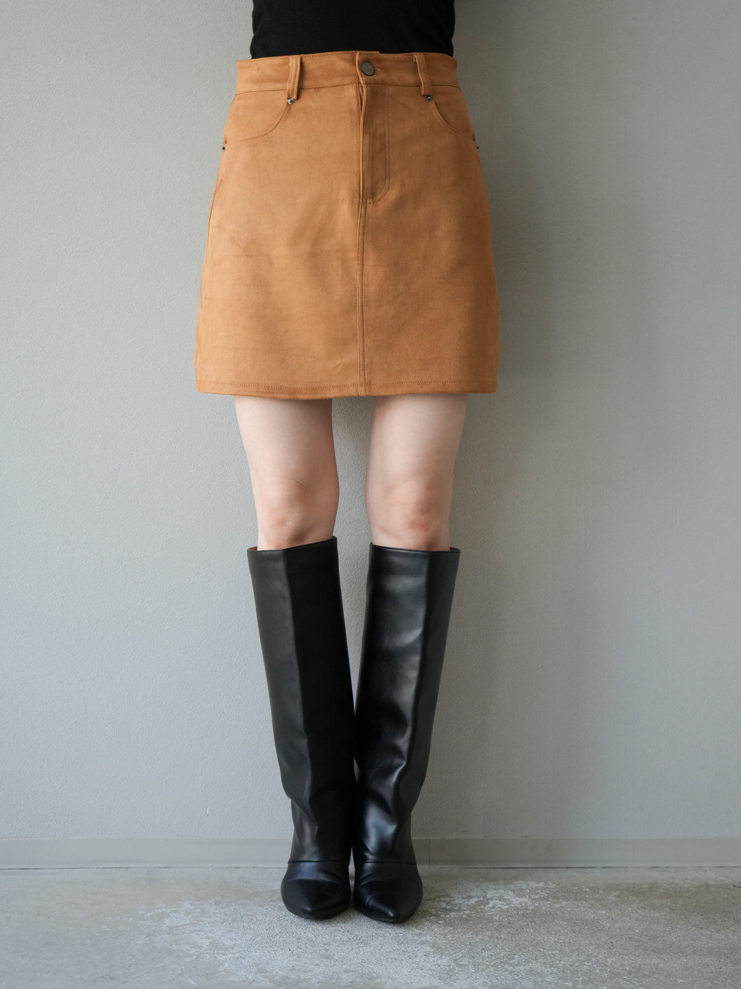 [予約]スエードペチパンツ付ミニスカート/ベージュ