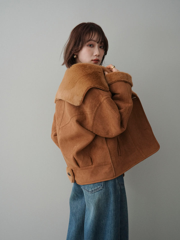 [予約]ムートンショートジャケット/camel