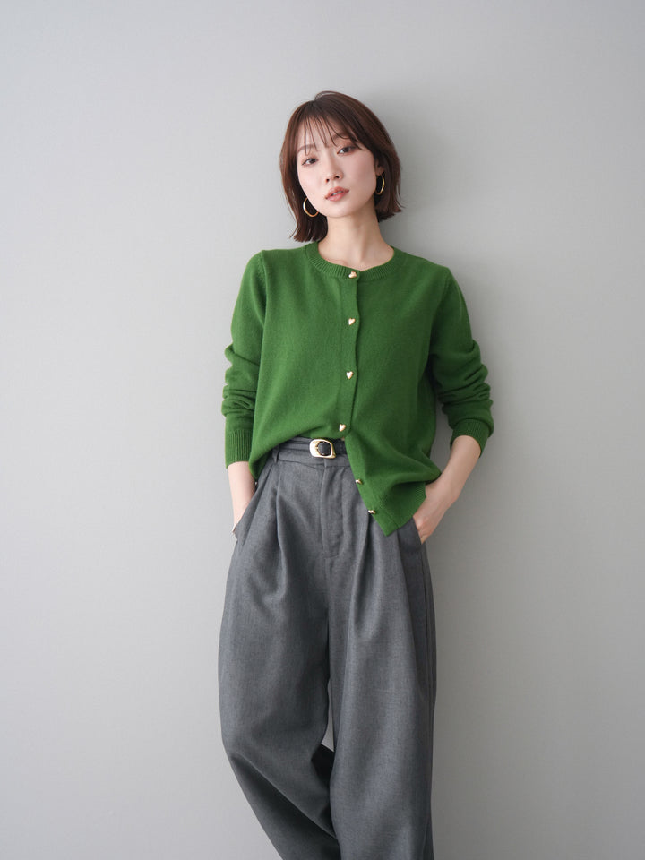 [SET]ハートボタンニットカーディガン+ハートボタンニットカーディガン(2set)