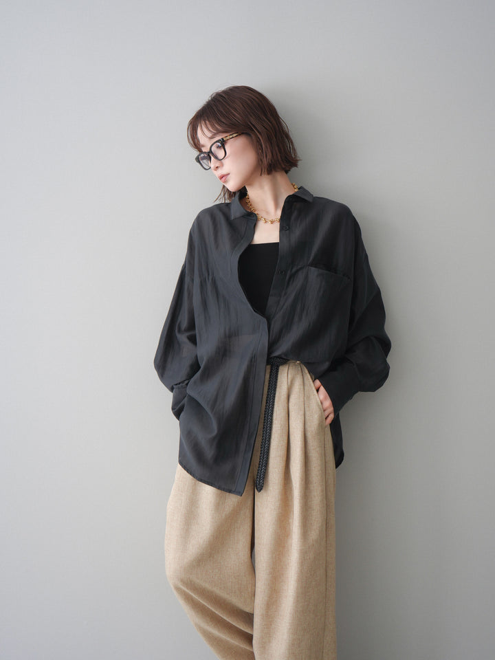 [予約]シアーオーバーシャツ/black