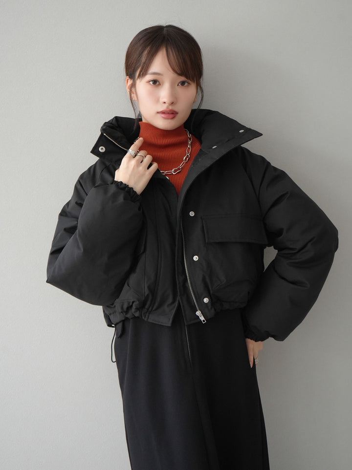 [予約]ファイバーダウンショートブルゾン/ブラック