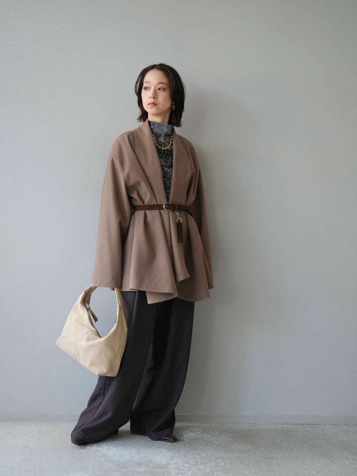 [予約]ビックカラーミディアムジャケット/ベージュ