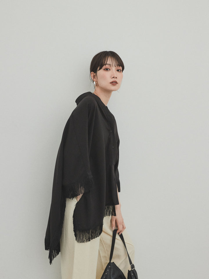 [SET] 方形流蘇斗篷襯衫 + 方形流蘇斗篷襯衫（2 件套）