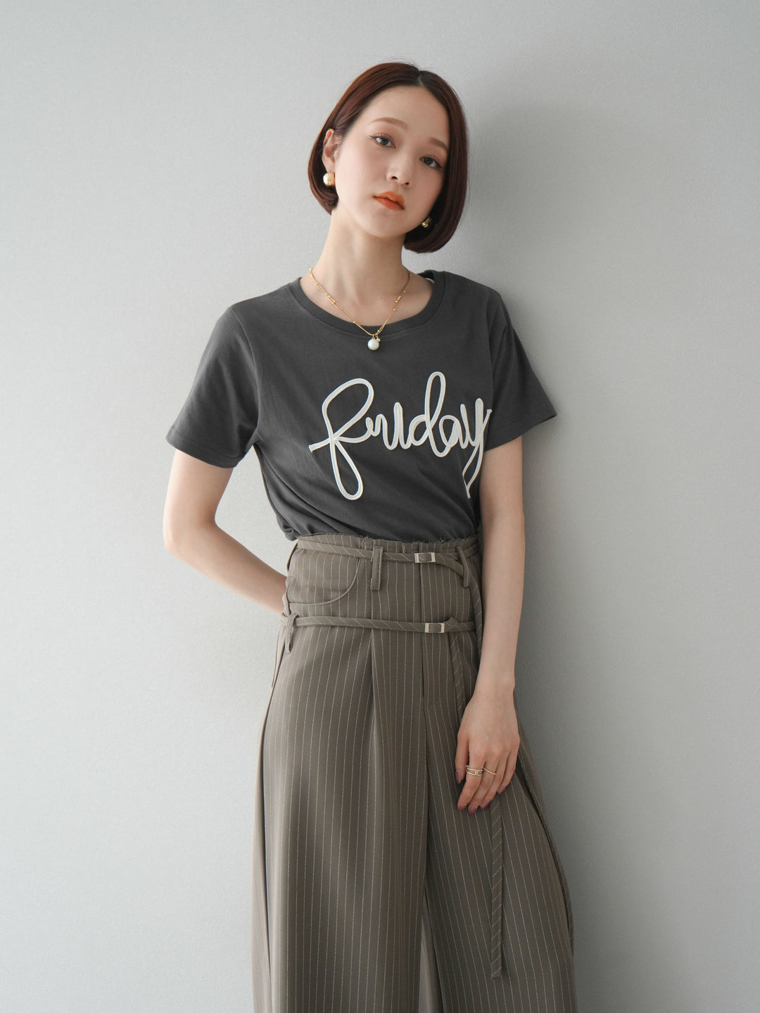 [予約]コードロゴTシャツ/チャコール