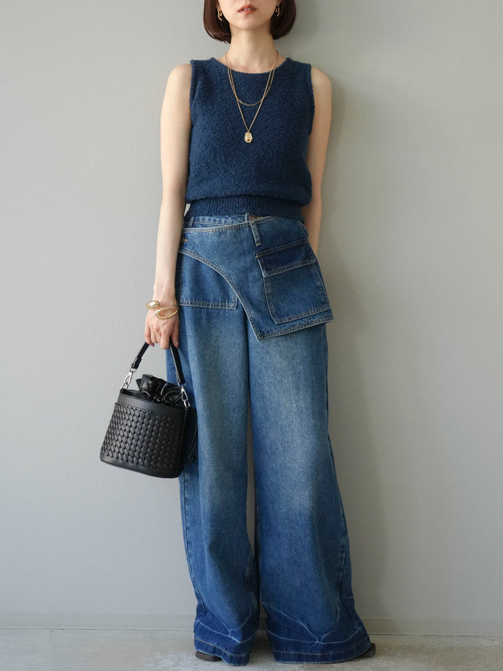 [予約]ブークレニットタンクトップ/ブルー