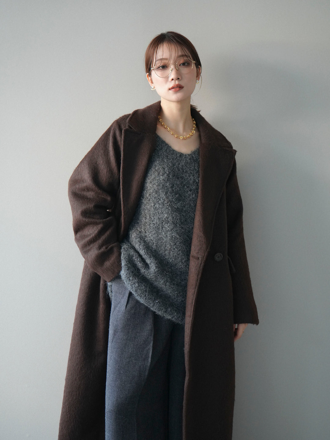 [予約]ソフトシャギーチェスターコート/brown