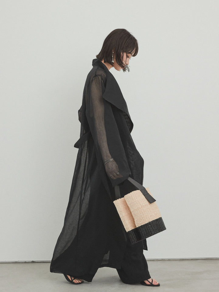 [予約]シアーロングジャケット/ブラック