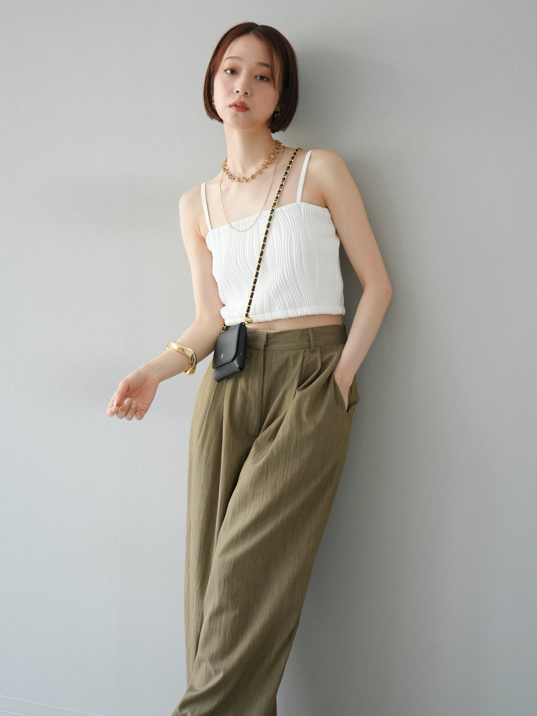 [預購]波浪滾邊杯裸色吊帶背心/可脫