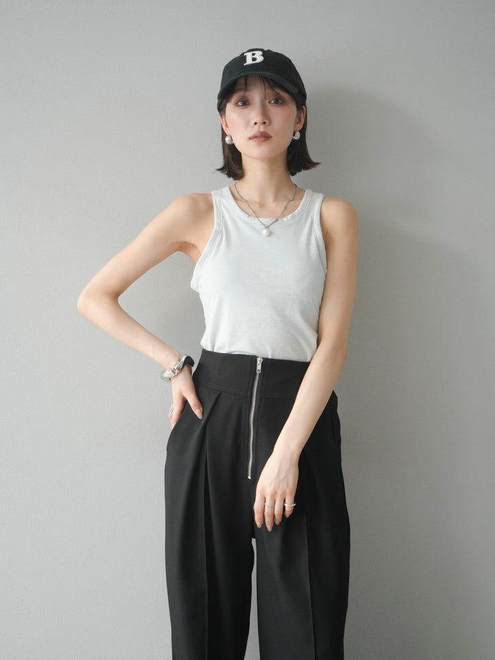 [予約]カップ付きラメアメスリブラトップ/オフ