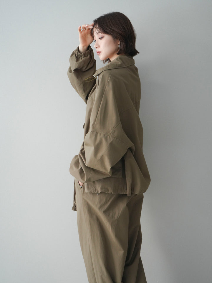 [予約]ビッグポケットコットンナイロンジップブルゾン/brown
