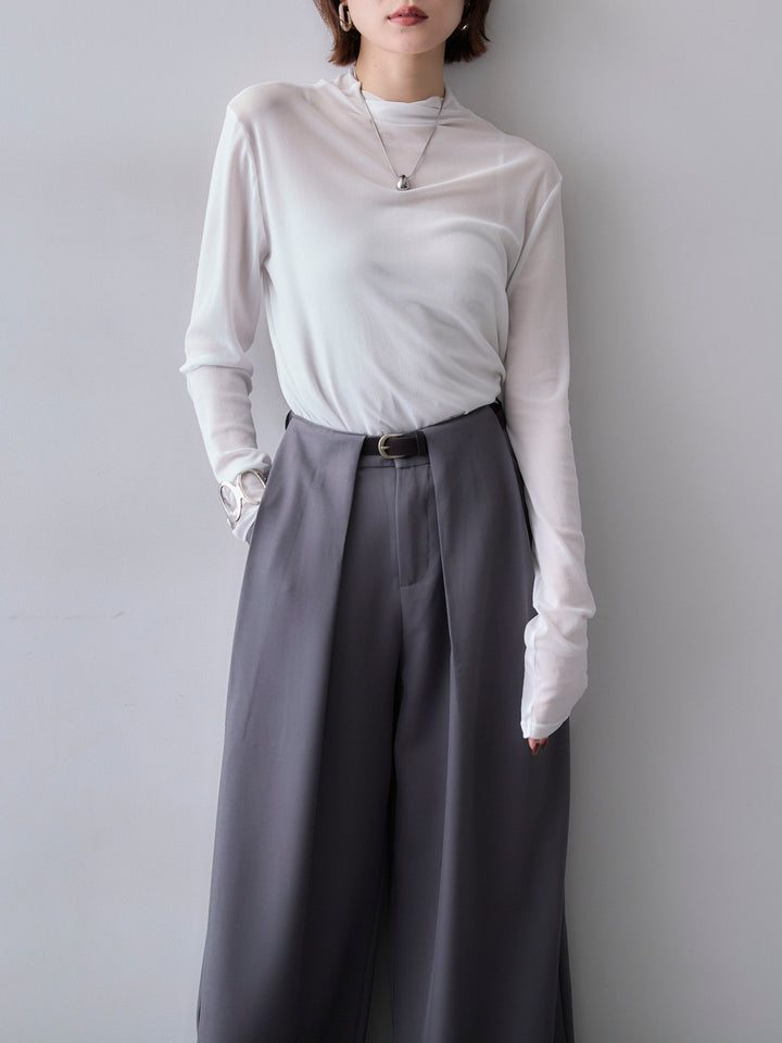 [SET]メッシュボトルネックトップス+メッシュボトルネックトップス(2set)