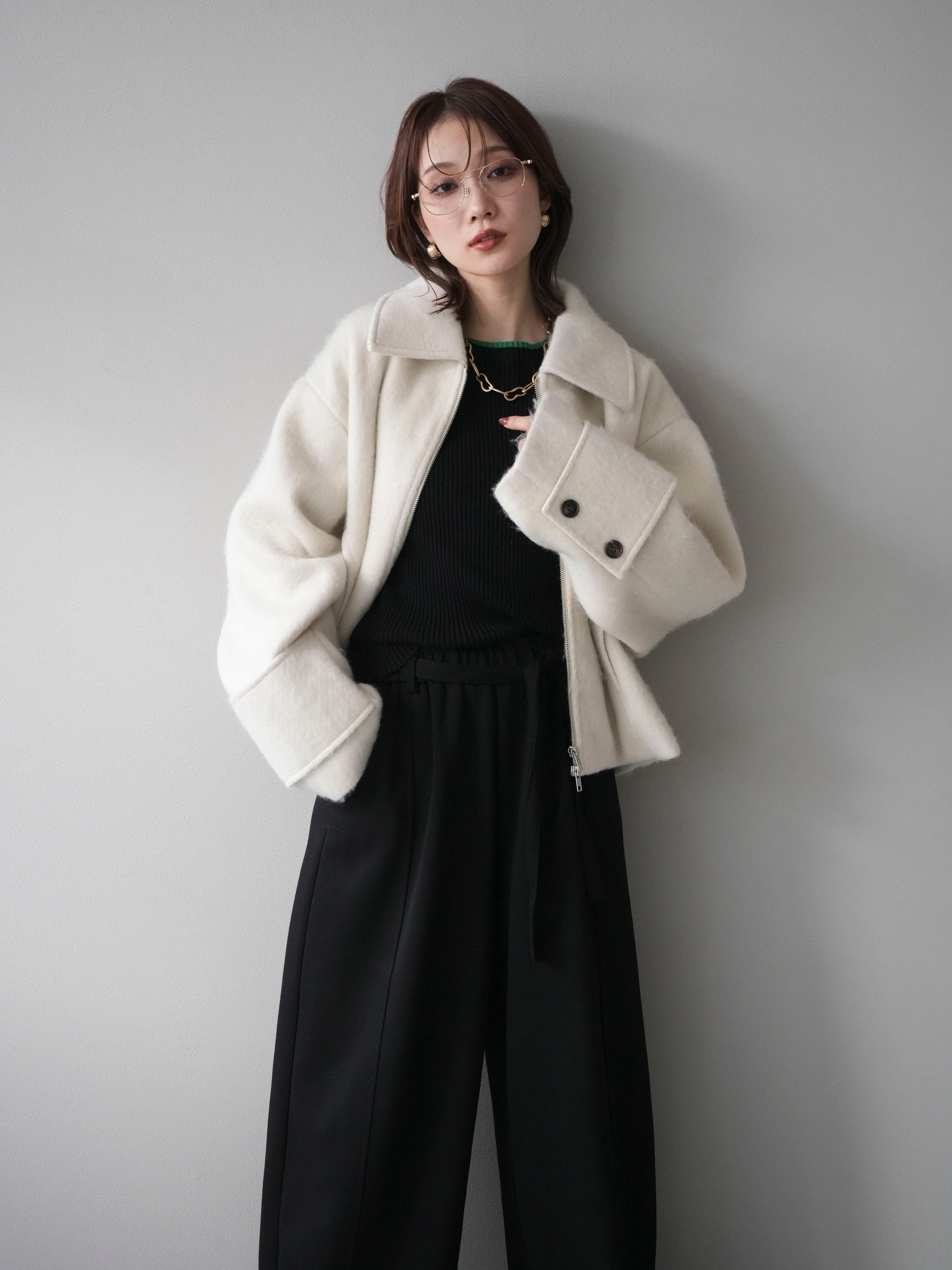 予約]袖ビックループシャギージップブルゾン/ivory – Lumier